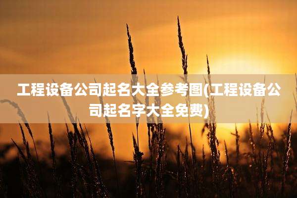 工程设备公司起名大全参考图(工程设备公司起名字大全免费)