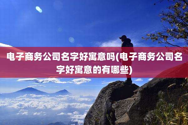 电子商务公司名字好寓意吗(电子商务公司名字好寓意的有哪些)