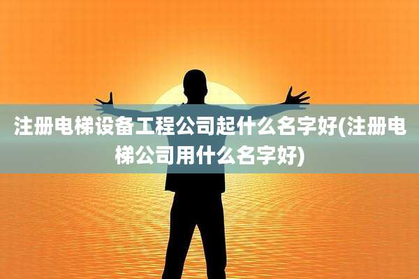 注册电梯设备工程公司起什么名字好(注册电梯公司用什么名字好)