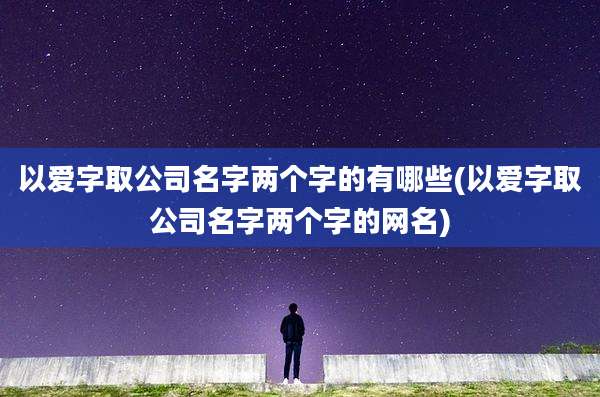 以爱字取公司名字两个字的有哪些(以爱字取公司名字两个字的网名)