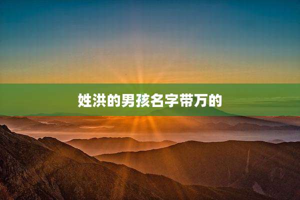姓洪的男孩名字带万的