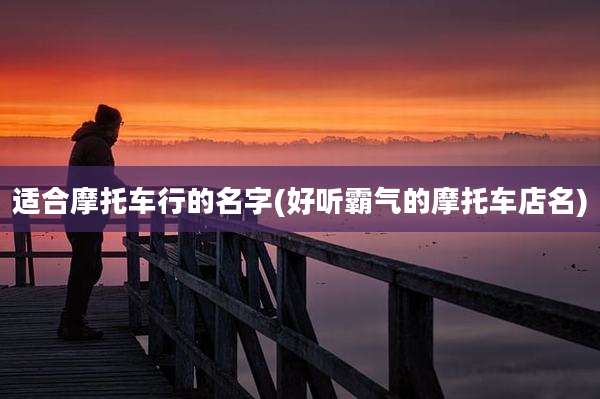 适合摩托车行的名字(好听霸气的摩托车店名)
