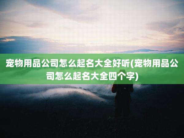 宠物用品公司怎么起名大全好听(宠物用品公司怎么起名大全四个字)