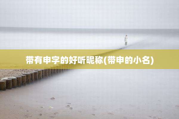 带有申字的好听昵称(带申的小名)