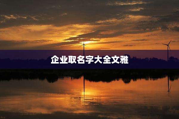 企业取名字大全文雅