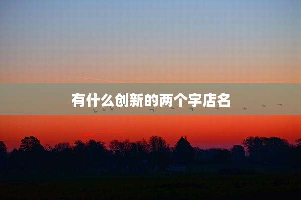 有什么创新的两个字店名