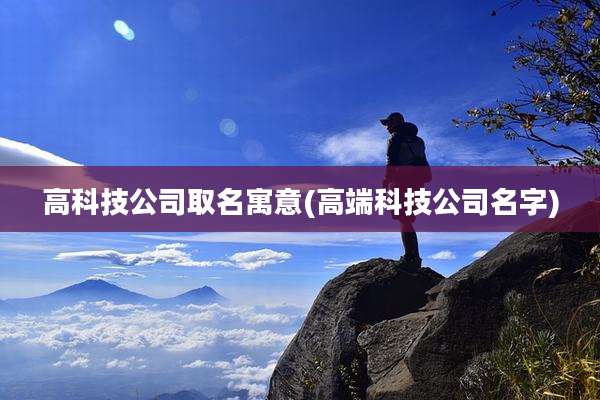 高科技公司取名寓意(高端科技公司名字)