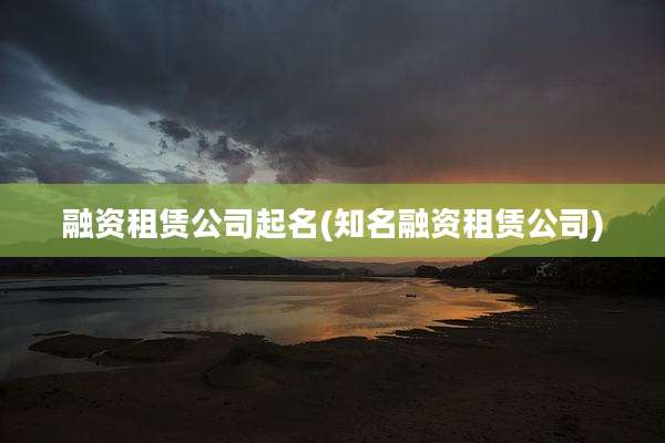融资租赁公司起名(知名融资租赁公司)