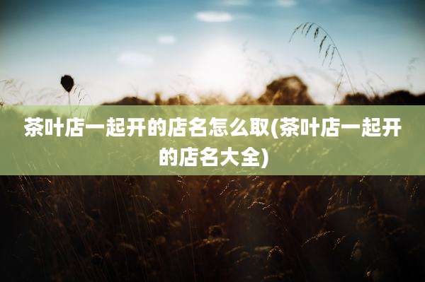 茶叶店一起开的店名怎么取(茶叶店一起开的店名大全)