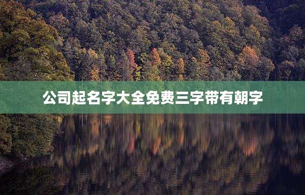 公司起名字大全免费三字带有朝字