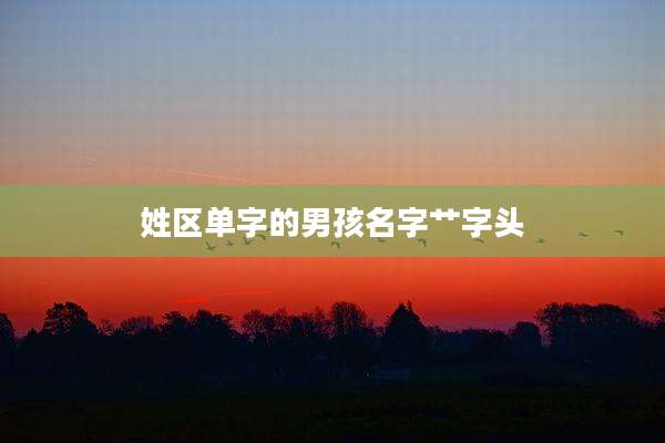 姓区单字的男孩名字艹字头
