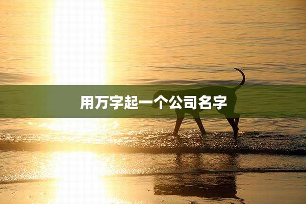 用万字起一个公司名字