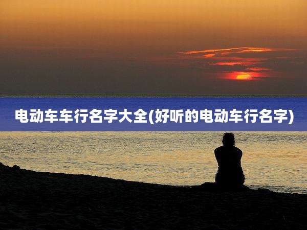 电动车车行名字大全(好听的电动车行名字)