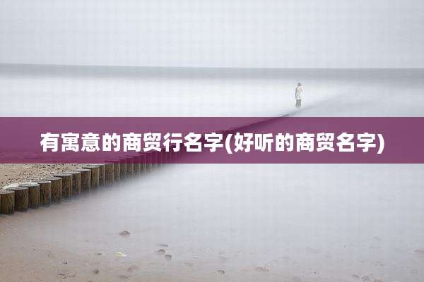 有寓意的商贸行名字(好听的商贸名字)