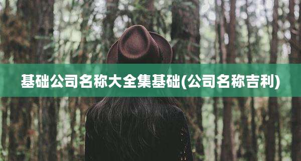 基础公司名称大全集基础(公司名称吉利)