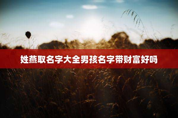 姓燕取名字大全男孩名字带财富好吗
