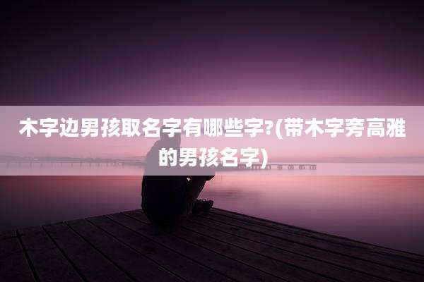 木字边男孩取名字有哪些字?(带木字旁高雅的男孩名字)