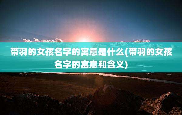 带羽的女孩名字的寓意是什么(带羽的女孩名字的寓意和含义)