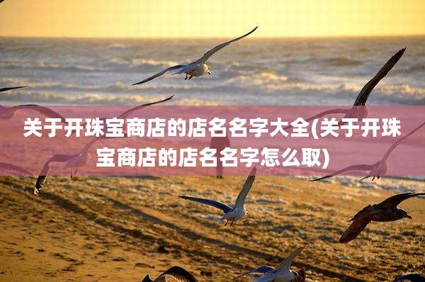 关于开珠宝商店的店名名字大全(关于开珠宝商店的店名名字怎么取)