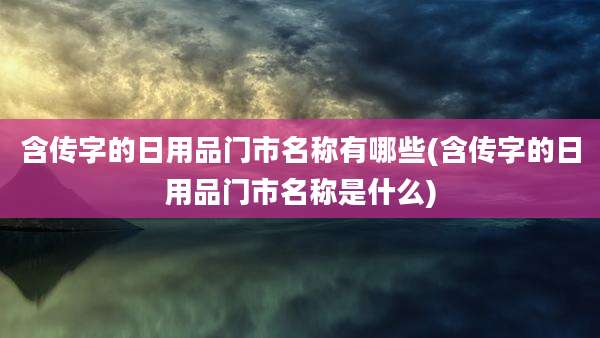 含传字的日用品门市名称有哪些(含传字的日用品门市名称是什么)