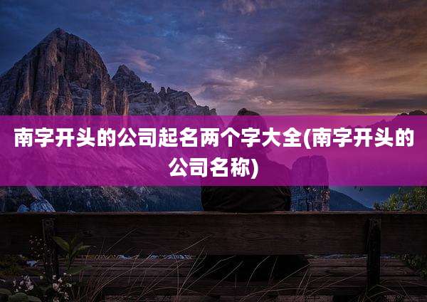 南字开头的公司起名两个字大全(南字开头的公司名称)