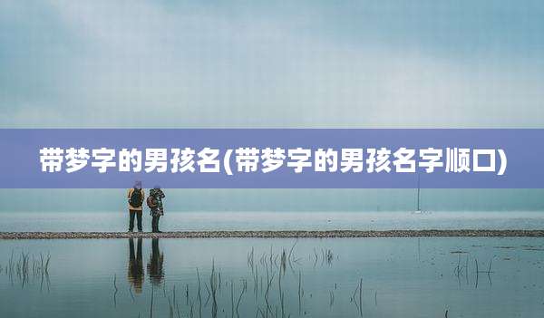 带梦字的男孩名(带梦字的男孩名字顺口)