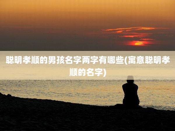 聪明孝顺的男孩名字两字有哪些(寓意聪明孝顺的名字)
