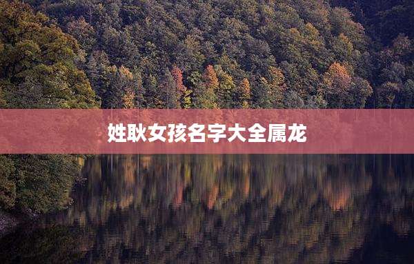 姓耿女孩名字大全属龙