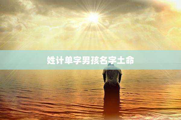 姓计单字男孩名字土命