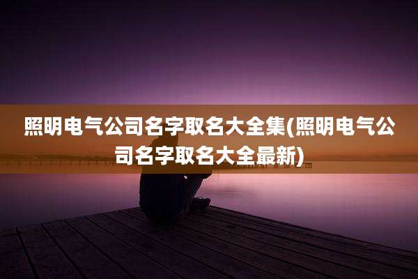 照明电气公司名字取名大全集(照明电气公司名字取名大全最新)