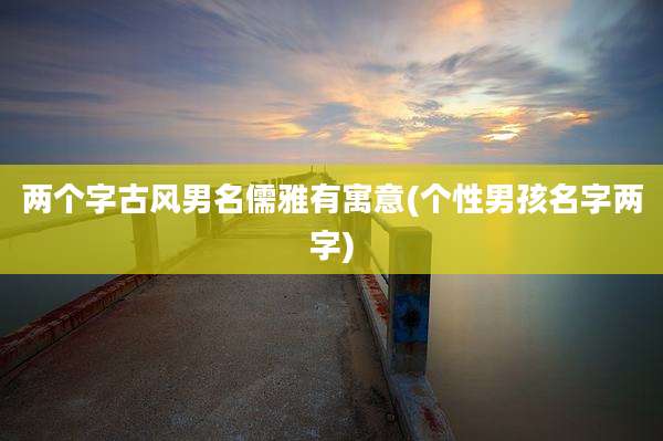 两个字古风男名儒雅有寓意(个性男孩名字两字)