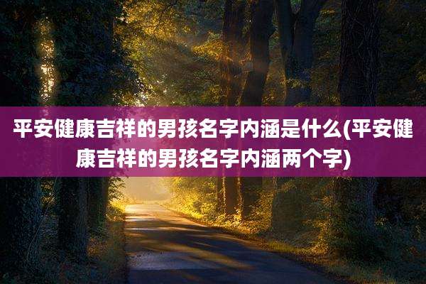 平安健康吉祥的男孩名字内涵是什么(平安健康吉祥的男孩名字内涵两个字)