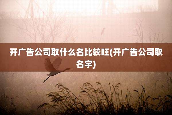 开广告公司取什么名比较旺(开广告公司取名字)