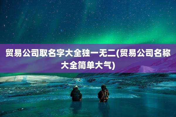 贸易公司取名字大全独一无二(贸易公司名称大全简单大气)