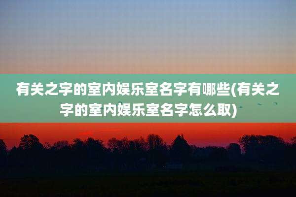 有关之字的室内娱乐室名字有哪些(有关之字的室内娱乐室名字怎么取)