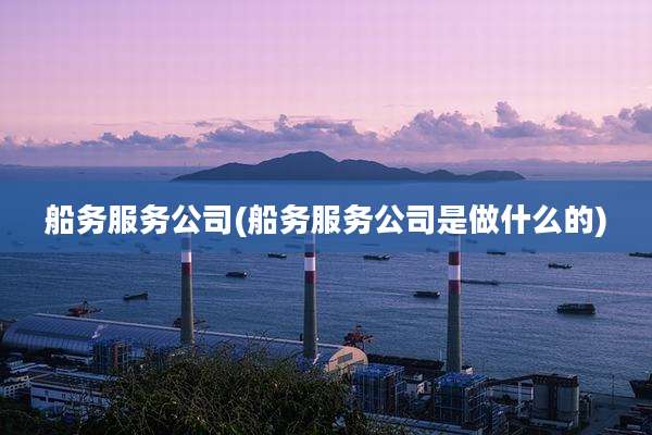 船务服务公司(船务服务公司是做什么的)