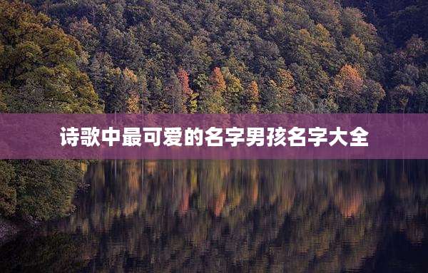 诗歌中最可爱的名字男孩名字大全