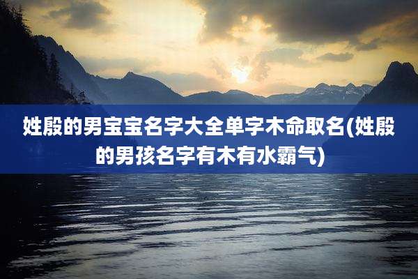 姓殷的男宝宝名字大全单字木命取名(姓殷的男孩名字有木有水霸气)