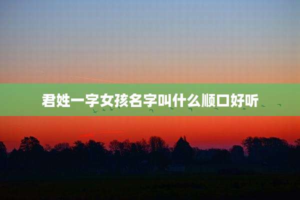君姓一字女孩名字叫什么顺口好听