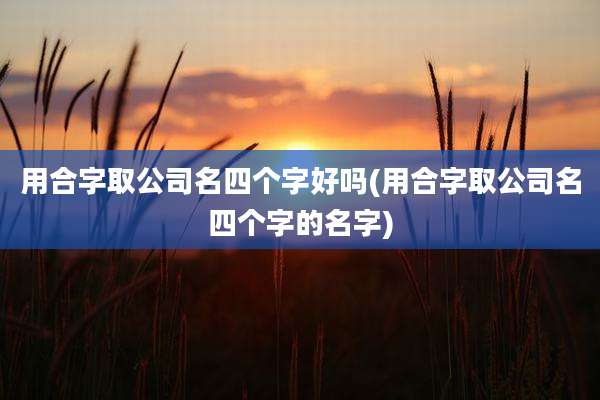 用合字取公司名四个字好吗(用合字取公司名四个字的名字)