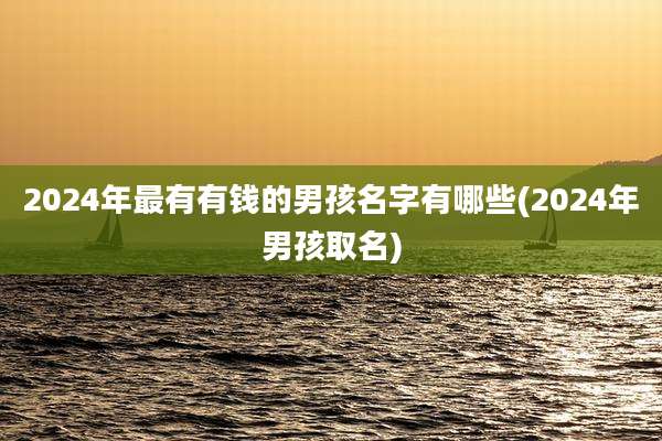 2024年最有有钱的男孩名字有哪些(2024年男孩取名)