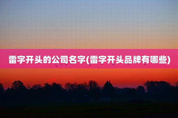 雷字开头的公司名字(雷字开头品牌有哪些)