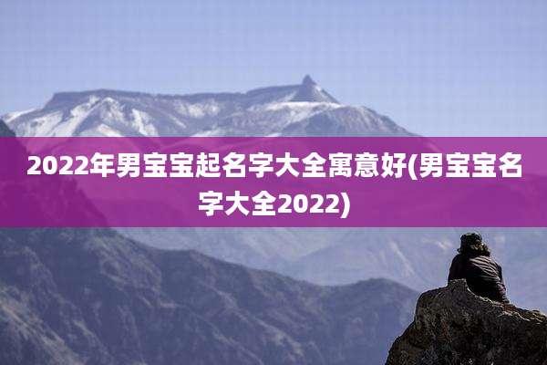 2022年男宝宝起名字大全寓意好(男宝宝名字大全2022)
