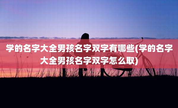 学的名字大全男孩名字双字有哪些(学的名字大全男孩名字双字怎么取)