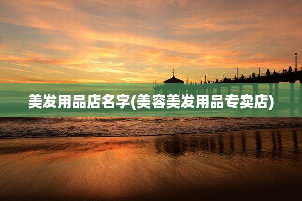 美发用品店名字(美容美发用品专卖店)