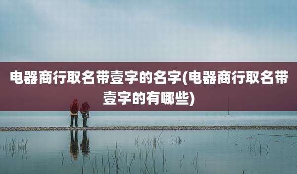 电器商行取名带壹字的名字(电器商行取名带壹字的有哪些)