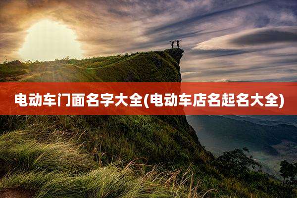 电动车门面名字大全(电动车店名起名大全)