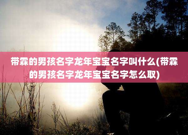 带霖的男孩名字龙年宝宝名字叫什么(带霖的男孩名字龙年宝宝名字怎么取)