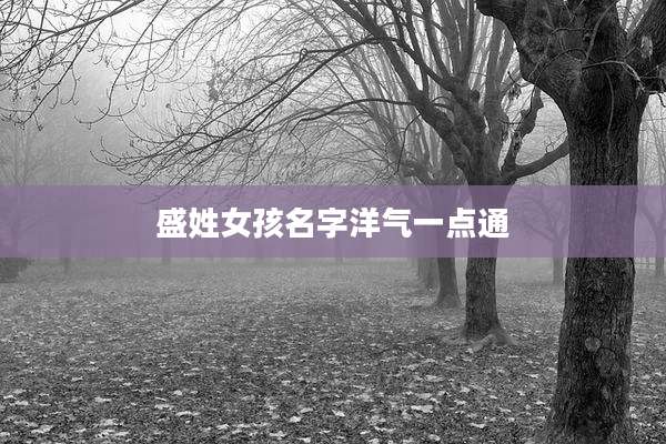 盛姓女孩名字洋气一点通