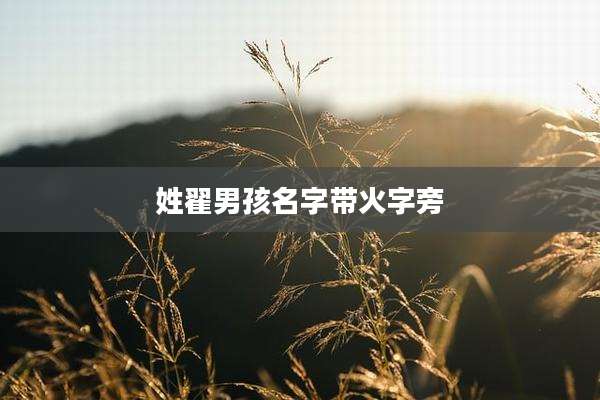 姓翟男孩名字带火字旁